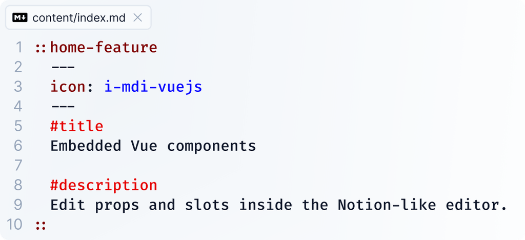 vue component in Markdown