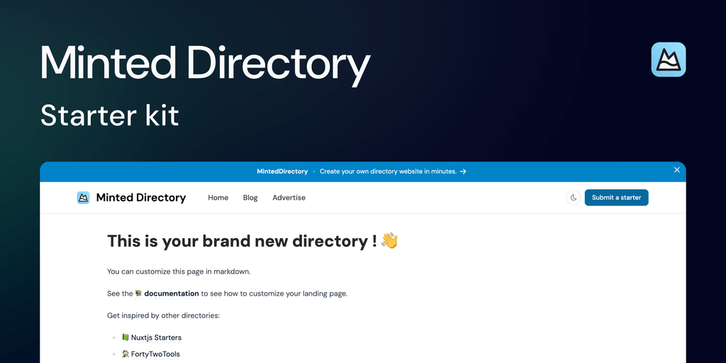 Minted Directory main screen